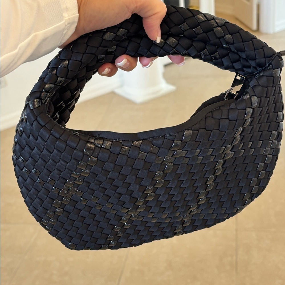 HAUTE SHORE Black Or NAVY Woven Hobo Bag